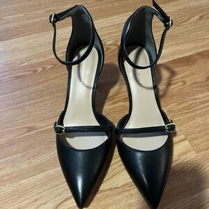 Stuart Weitzman Black Ankle Strap Heels